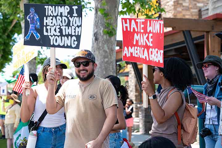 protesters on No Kings day