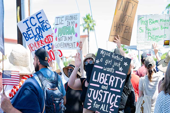 protesters on No Kings day
